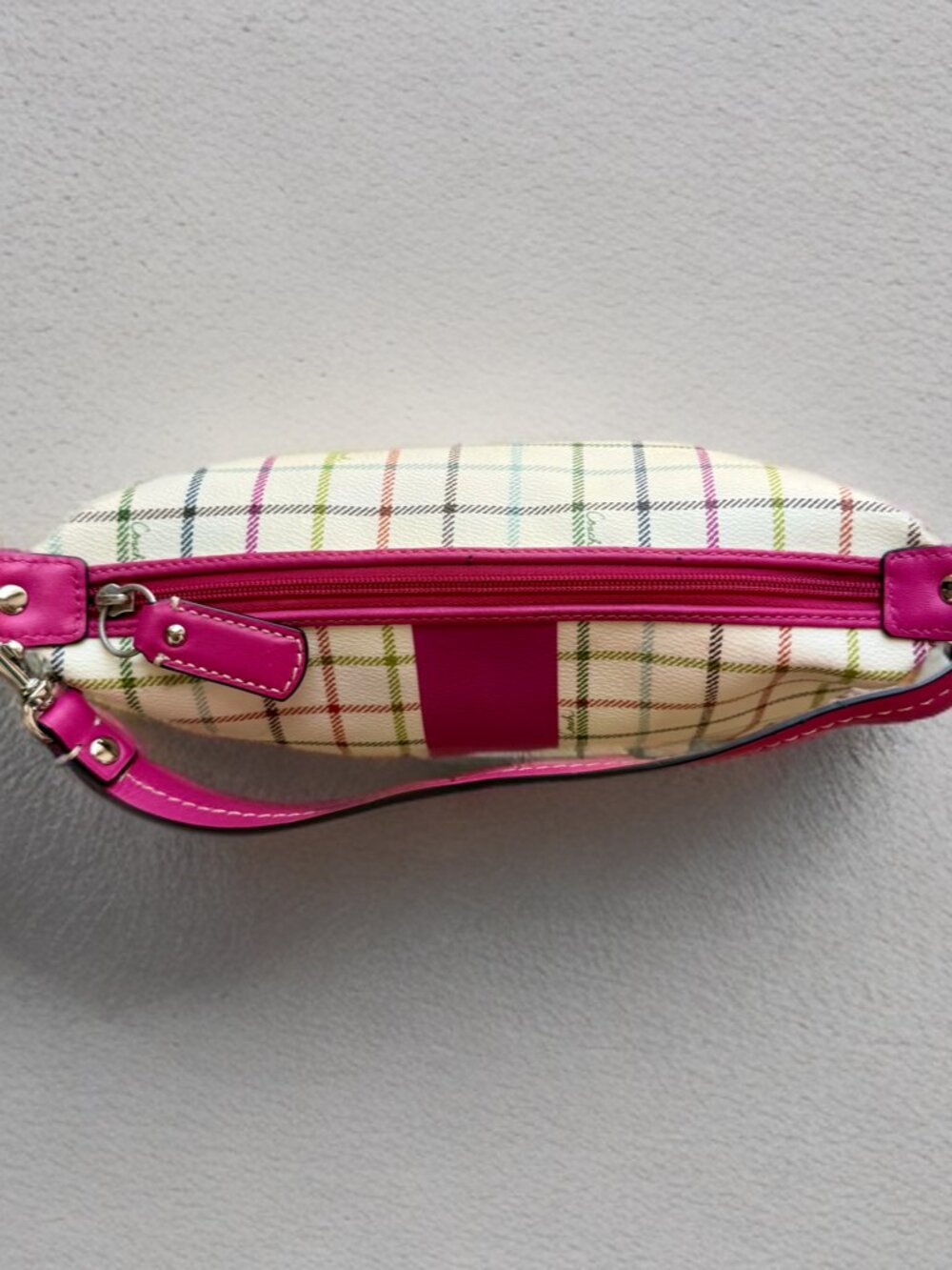 Coach Coated Canvas Heritage Stripe Tattersall Mini Hobo Bag - Picture 4 of 12